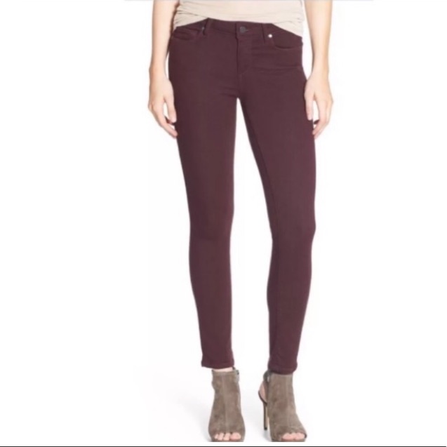 Paige Verdugo Ankle Aubergine Skinny Jeans